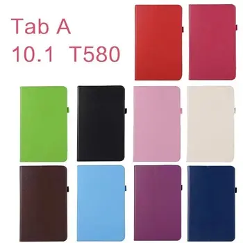 Kože Flip puzdro pre Samsung Galaxy Tab A10.1 2016 T580 T585 SM-T580 Prípadoch Kryt Funda Tablet So Stojanom Strane Držiaka Shell