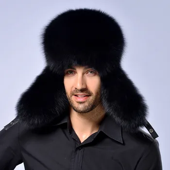 Kožušiny klobúk muž zimné mýval kožušiny tepelnej skutočné módne kožušiny klobúk fox kožušiny klobúk