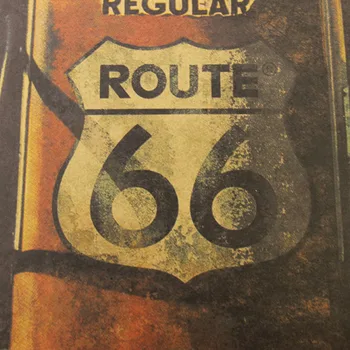 KRAVATU LÁTOR Spojené Štáty Route 66 čerpacie Stanice na Stenu-Nálepky Retro Nostalgia Kraft Papier Plagát 51.5x36cm