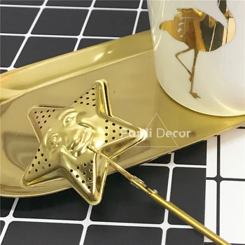 Kreatívne darčeky Zlatá farba nehrdzavejúcej ocele, rukoväť cedidlom Star/slnko/mesiac/srdce/shell čaj filter čaj nástroje 1pc/veľa