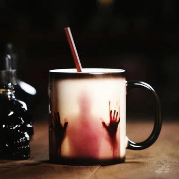 Kreatívne káva hrnček pohár zafarbenie teroristické zombie čínsky keramický hrnček polyure horúcej pitie kávy pohár hrnček