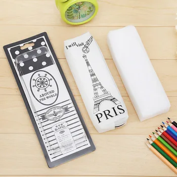 Kreatívne Parížskej Eiffelovej Veže Silica Gel Peračník Kawaii Školské Potreby Kancelárske Potreby Vodotesný Vak Pre Dievčatá Chlapci Pero Box Darček