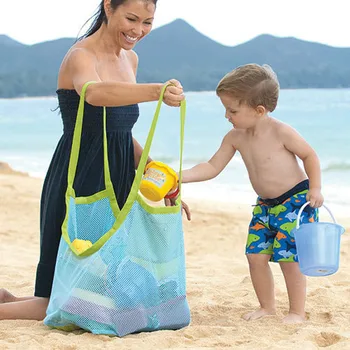 Kreatívne Skladacie Eco-Friendly kabelka Deti piesku preč pláži pletivo vaku Deti Pláži Hračky oxford Taška detská hračka zber
