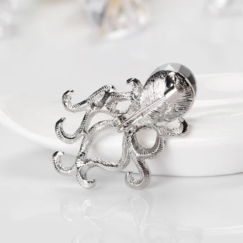 Kreatívne Žien Octopus Drahokamu Sklo Brošňa Pin Breastpin Svadobné Šperky
