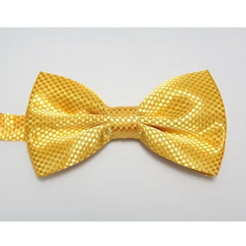 Krk kravatu zlato Žltá bowties mužov motýliky uzlov koberčeky cravat farbou ascot
