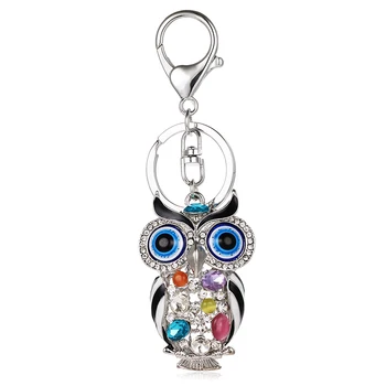 Krásna sova crystal key reťazca krúžok držiak na samičích kvetov drahokamu ornament peňaženky taška ysk008 prívesok