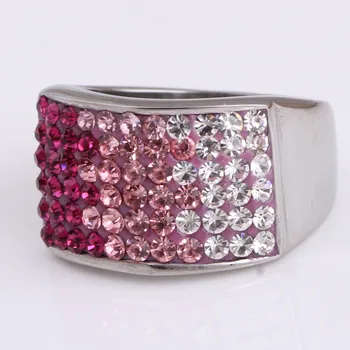 Krásne Farby Veľkoobchod Módne Šperky Multicolor Crystal Snubné Prstene pre Ženy
