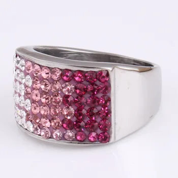 Krásne Farby Veľkoobchod Módne Šperky Multicolor Crystal Snubné Prstene pre Ženy