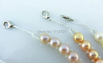 Krásne kórejská verzia z prírodného kameňa sladkovodné shell perlou Náramok 8-9mm pevné ploché koráliky Módne šperky Wolesale Cenu