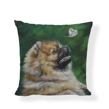 Krásne Pomeranian Vankúše Olej Maľovanie, Šitie Motýľ Vytlačené Domova Bielizeň, Bavlnená Detská Hodiť Vankúše Prípadoch