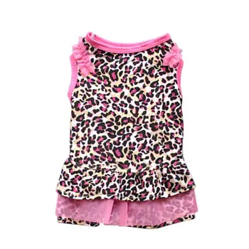 Krásne Roztomilý Pes Dot Šaty Leopardí Vzor Vytlačené Šteniatko Pes, Mačka Tričko Šaty Pet Oblečenie