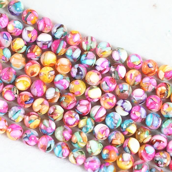 Krásne ružové shell perly 8mm hot kolo voľné korálky nové diy šperky 15