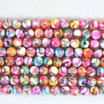 Krásne ružové shell perly 8mm hot kolo voľné korálky nové diy šperky 15