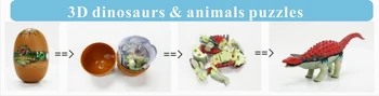 Krásne zviera hádanky 4pcs 3D psa puzzle 3266-1 plastové zvierat hračiek 3d puzzle vzdelávacie hračky