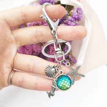 Krásy Morská Ryba /Dragon Scale Keychain&Keyring Hviezdice mušlí Šperky Darček Ženy priateľka 12 Farieb dostup