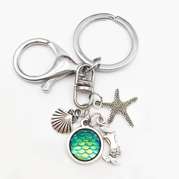 Krásy Morská Ryba /Dragon Scale Keychain&Keyring Hviezdice mušlí Šperky Darček Ženy priateľka 12 Farieb dostup