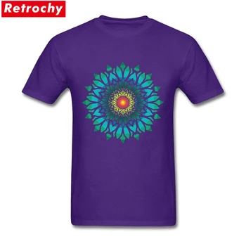 Krátky Rukáv Crewneck Bavlna Kvitne Sun Flower Mandala T Shirt Bláznivé Párty Veľká Veľkosť Navrhnite Si Vlastné Tričko