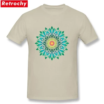 Krátky Rukáv Crewneck Bavlna Kvitne Sun Flower Mandala T Shirt Bláznivé Párty Veľká Veľkosť Navrhnite Si Vlastné Tričko