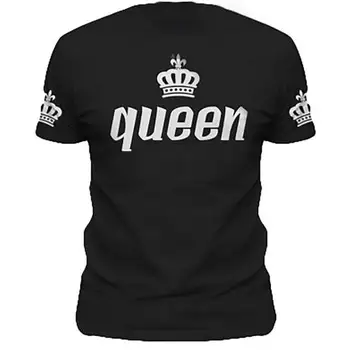 Kráľ, Kráľovná Milovníkov Tee Tričko Cisárskej Koruny Tlač Pár Oblečenie milovníkov Tee Tričko Femme Leta 2018 Nové Príležitostné O-krku Topy