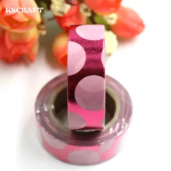 KSCRAFT 15 mm*10m Lepiaca Páska na Scrapbooking DIY Plavidlá Sticky Deco Maskovanie Japonský Papier Washi Páskou Ružovú Bodka