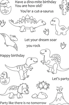 KSCRAFT Roztomilý Dinosaurus Jasné, Transparentné Silikónové Známky pre DIY Scrapbooking/Karty Tvorby/Deti Remeslá Zábavné Dekorácie Dodávky