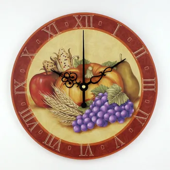 Kuchynské nástenné hodiny nepremokavé ciferník kuchyňa sledovať Pastoračnej štýl domáce dekorácie tichý 3d nástenné hodiny orologi da parete