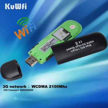 KuWFi 3G WiFi Modem Prenosné USB Wi-fi, Mobilné 3G Modem Bezdrôtové WiFi Router Podpora 3G 2100mhz 7,2 Mbps Auto Hotspot Dongle
