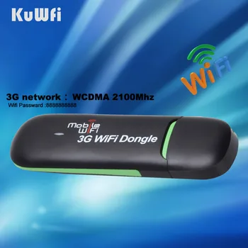 KuWFi 3G WiFi Modem Prenosné USB Wi-fi, Mobilné 3G Modem Bezdrôtové WiFi Router Podpora 3G 2100mhz 7,2 Mbps Auto Hotspot Dongle