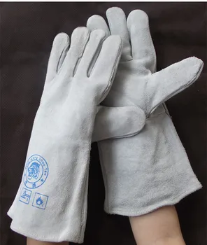 Kvalita Krava split koža zváracie rukavice tepelná izolácia satety ochranu pracovné rukavice jeden pár rýchle zásielky