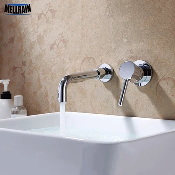 Kvalita mosadz nástenné umývadlo mixér vysoké svetlé pochrómovaný kolo kúpeľňa kohútik jeden rukoväť v stene zmiešavač vody