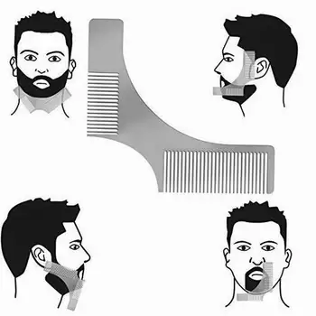 Kvalitné Dve strany Kovové brady zastrihávanie špirála fúzy shaper ako sidebums stylovanie brady šablóny korienky vlasov fúzov tvarovanie nástroj