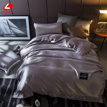 Kvalitné Letné posteľná bielizeň Bielej hodvábnej pohode posteľ nastaviť kráľ quen veľkosť obliečky kryt + 250*270cm plochý list 4pcs obliečky bavlna posteľ