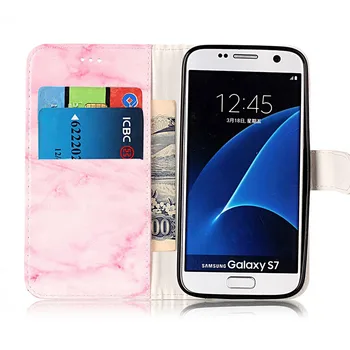 Kvalitné Maľovanie Stojan Kože Flip puzdro Pre Samsung Galaxy S5 S6 edge / S7 okraji Kryt Telefónu Prípadoch Pre Galaxy S8 / S8 plus