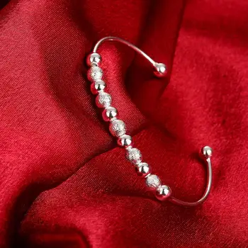 Kvalitné strieborné pozlátené šperky, módne žena Európsky štýl temperament krásne svetlo piesku perličiek náramky BKB001