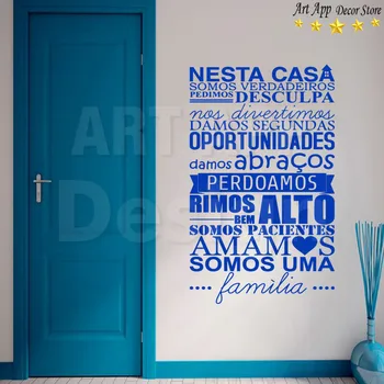 Kvalitné Umenie Nový Dizajn portugalský domov pravidlá izba dekor Vinyl Stenu vymeniteľné domáce dekorácie slová izba Nálepky
