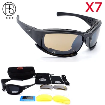 Kvalitné X7 Militray Polarizované Taktické Okuliare UV400 Ochrana, Sklá Anti-vplyv Gogglees Kamufláž Rám