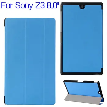 Kvalitný Stojan Foliding Flip Smart PU Kožené Cover obal pre Sony Xperia Z3 8.0 palcový Tablet +Zadarmo Screen Protector+Stylus Pen