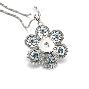 Kvet Modul Tlačidlo Šperky, Prívesok Náhrdelník s reťazí Fit 18/20 mm Modul Náhrdelník Ženy Šperky 030512
