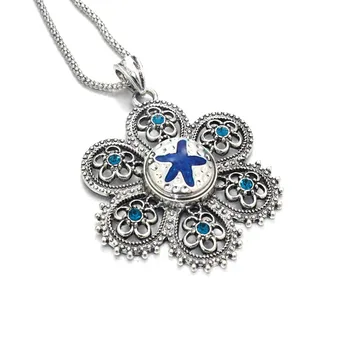 Kvet Modul Tlačidlo Šperky, Prívesok Náhrdelník s reťazí Fit 18/20 mm Modul Náhrdelník Ženy Šperky 030512