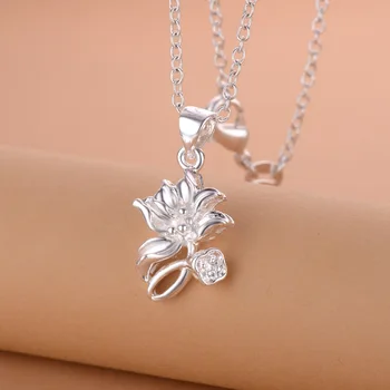 Kvet očarujúce strieborné pozlátené Náhrdelník Nové Predaj strieborné náhrdelníky & prívesky /MUFLOWXP GZZVYUYK