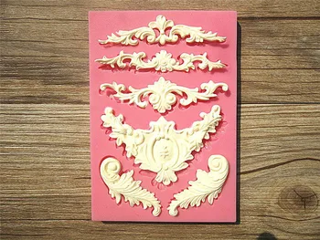 Kvet Viniča Symetria Tvaru Silikónové Formy Fondant Vložiť DIY Barokový Vzor Stlačením Silikónové Zdobenie Formovať Čokoládu Gum Pasta