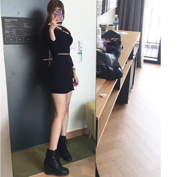 Kórejský Štýl Black Package Hip Sukne Medzera Nepravidelný Lem Ceruzka Micro Mini Sukne