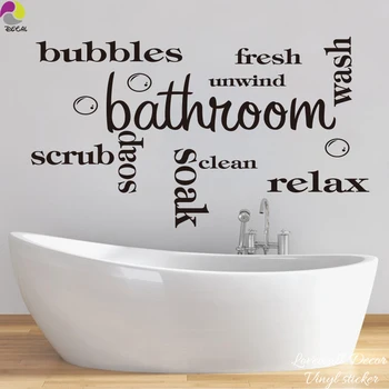 Kúpeľňa Bubliny Citát Stenu, Nálepky Toiler Pravidlo List Wall Odtlačkový Nepremokavé Domova Vinyl Jednoduché Múr Umenia Pre Umyváreň WC v každej izbe