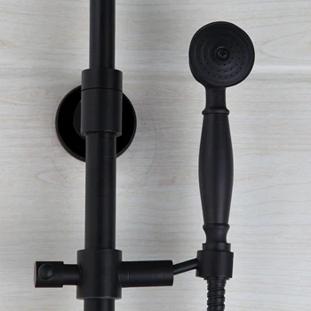 Kúpeľňa ORB Luxusné Sprchové batérie, nastavenie Európskom štýle Retro Black Bronz výťah sprcha set black starožitné kreslenie medi sprcha