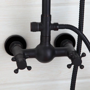 Kúpeľňa ORB Luxusné Sprchové batérie, nastavenie Európskom štýle Retro Black Bronz výťah sprcha set black starožitné kreslenie medi sprcha