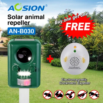 Kúpiť AOSION Solárne ultrazvukové zvierat, Vtákov, Psov, Mačky Repeller Odpudzujúce ( Dostal Švába repeller s GS plug zadarmo)
