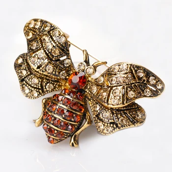 Kúzlo Mužov Vintage Kamienkami Elegantné Šperky Crystal Bee Štýl Brošne Pin pre Ženy Strany Kostým Príslušenstvo Broche XZ106