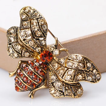 Kúzlo Mužov Vintage Kamienkami Elegantné Šperky Crystal Bee Štýl Brošne Pin pre Ženy Strany Kostým Príslušenstvo Broche XZ106
