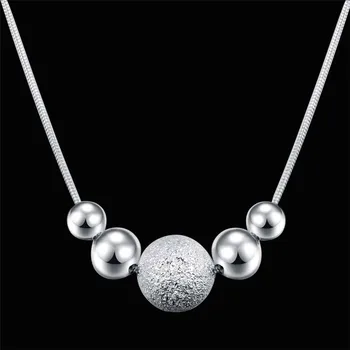 Kúzlo svadobné party strieborné pozlátené nový roztomilý lady perličiek ženy náhrdelník šperky, strieborné šperky, módne roztomilý prívesok náhrdelník LN019