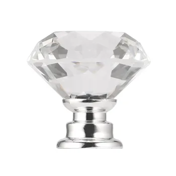 Kľučky Crystal Gaveta 1 pc 2017 30 mm Diamant Číre Sklo Dverí Vytiahnuť Šuplíku Skrinky Nábytok, Príslušenstvo Gombík Skrutku na celom Svete